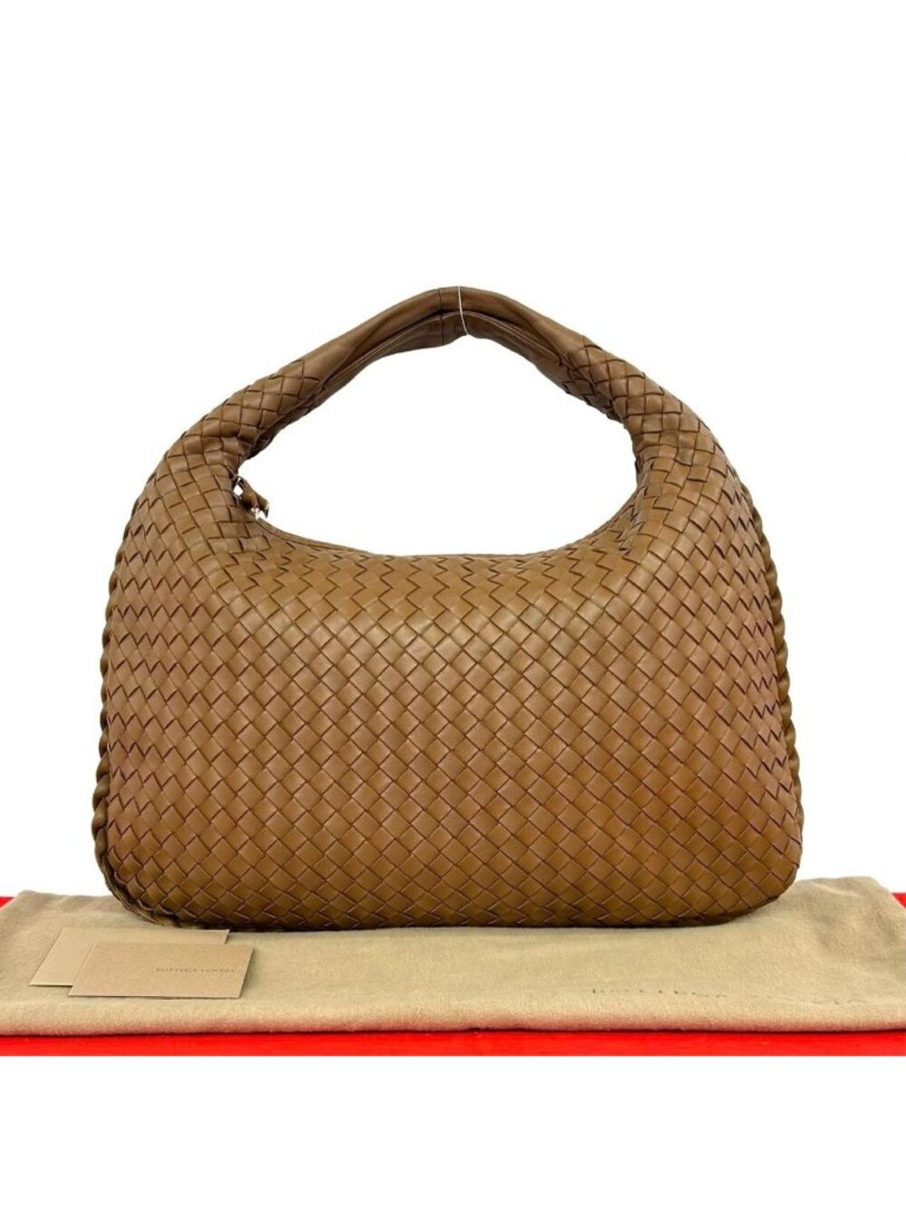 Bottega Veneta Hobo Intrecht Leather Handbag Mini Tote Brown
